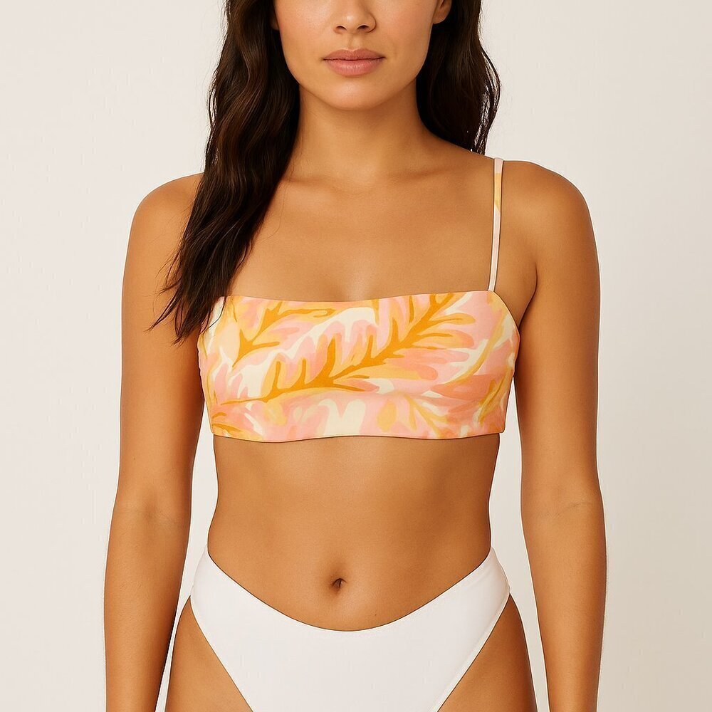 Stone Fox Swim Bliss Bikini Top Hot Tropix Print Size M NWT